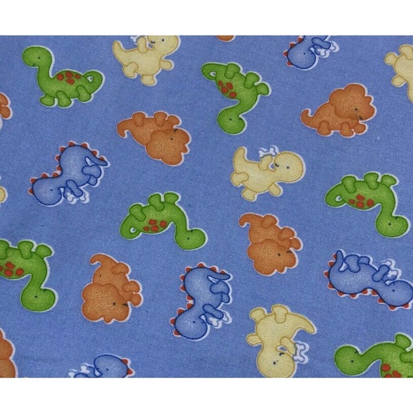 Gymboree ? Knit Receiving Blanket Boys Dinosaur Print Blue Green Yellow Vintage - Picture 1 of 4